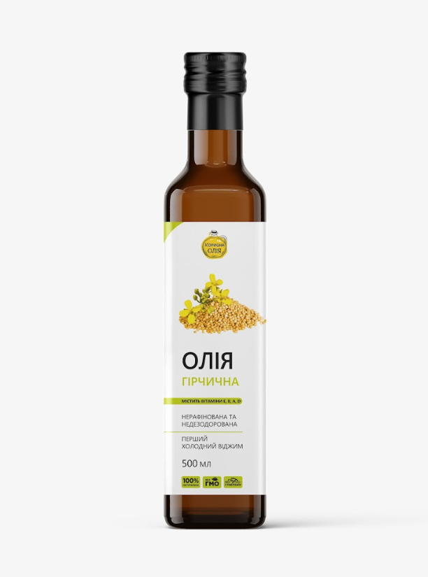 Олія Гірчична першого холодного віджиму, ТМ "Корисна олія" Олія Гірчична першого холодного віджиму, ТМ "Корисна олія"